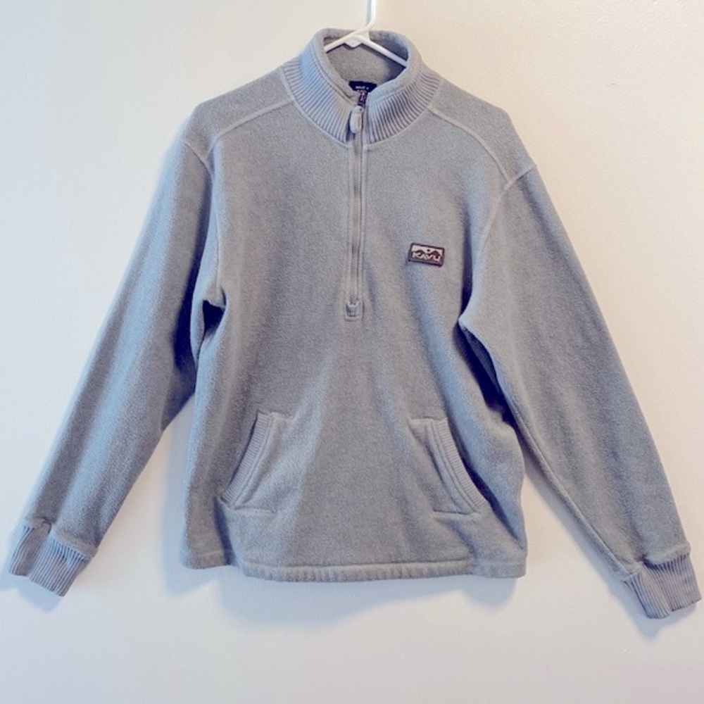 Kavu Gray 1/4 zip knit pullover